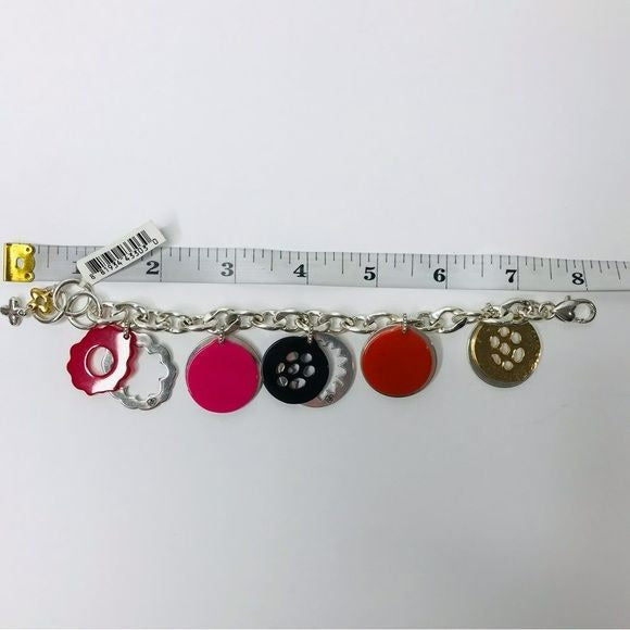 BRIGHTON Meadow Garden Silver Colorful Charm Bracelet