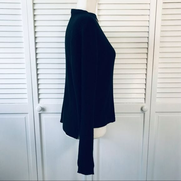 CLOSET SPACE Black Cut-Out Front Acrylic Sweater Size L