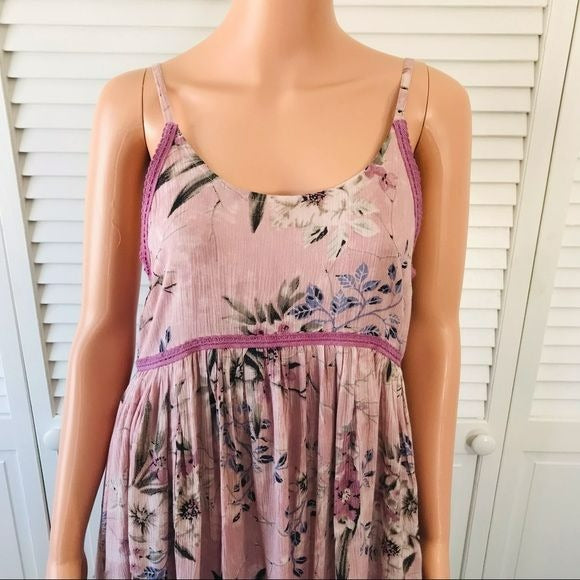 EN/KAY BY NAVLEEN Pink Spaghetti Strap Floral Sundress Size S