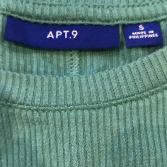 APT. 9 Green Ribbed Short Sleeve Shirt
