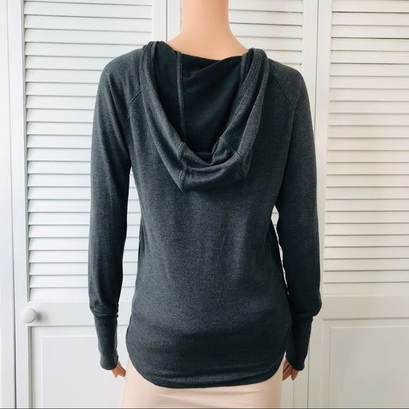 ATHLETA Dark Gray Wrap Front Hoodie Size S