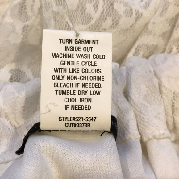 JENNIE & MARLIS White Ruffle Lace Halter Top Shirt Size M (new with tags)
