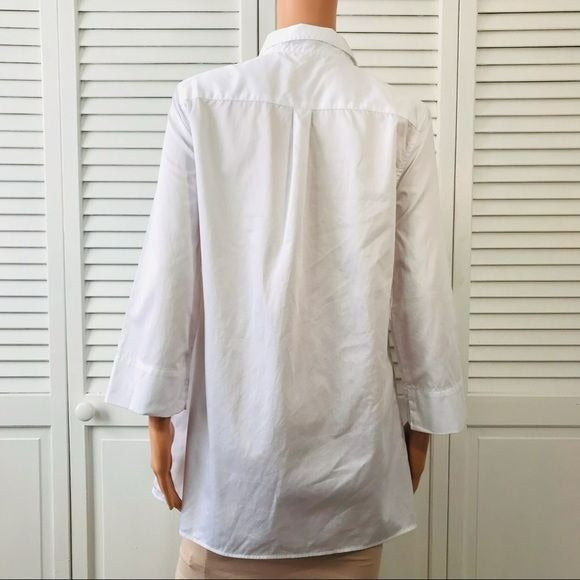 NM NEIMAN MARCUS White Tunic Long Sleeve Shirt Size S