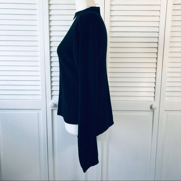 CLOSET SPACE Black Cut-Out Front Acrylic Sweater Size L