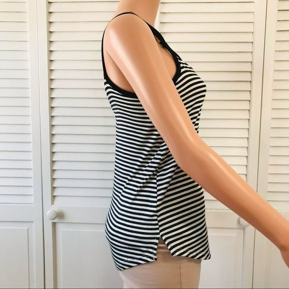 GLITZ Black White Striped Spaghetti Strap Shirt Size S (new with tags)
