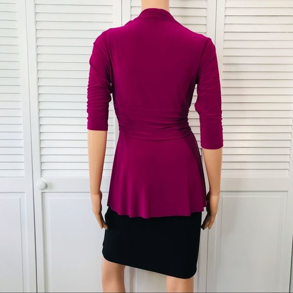 JONES NEW YORK Black Pink Belted Dress Size 2P