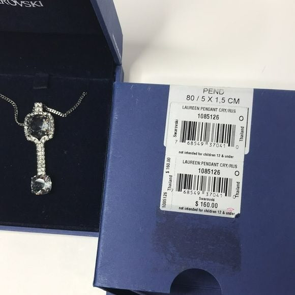 SWAROVSKI Silver Laureen Key Pendent Necklace (New in box)