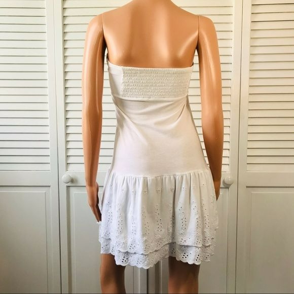 EXPRESS White Strapless Dress Size L