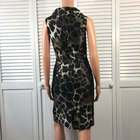 ECCOCI Black Gray Animal Print Dress Size 0