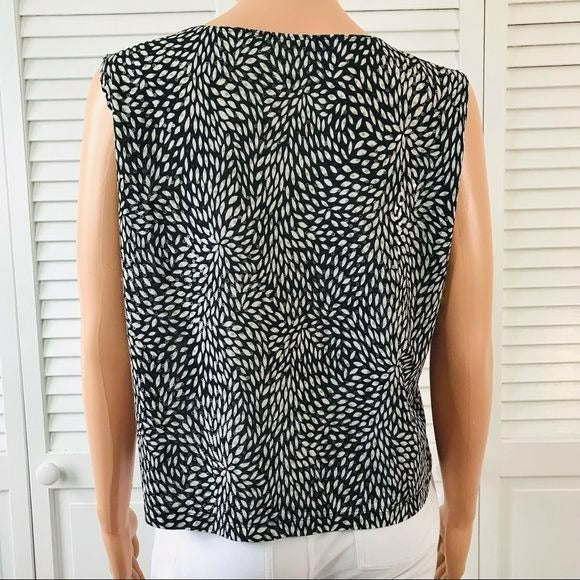 CHICO’S DESIGN Black Sleeveless Sequin Shirt Size L