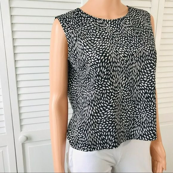 CHICO’S DESIGN Black Sleeveless Sequin Shirt Size L