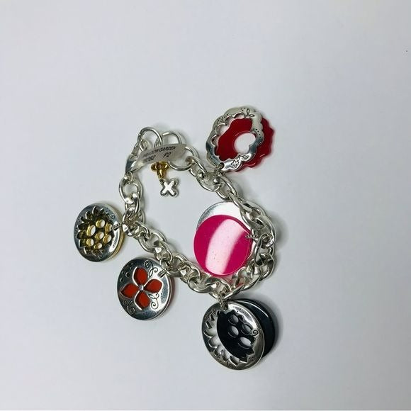 BRIGHTON Meadow Garden Silver Colorful Charm Bracelet