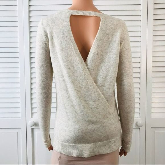 LOFT Cream Acrylic Blend Open Back Sweater Size XS