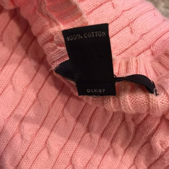 LAND’S END Pink Cotton Knit Sweater Size S