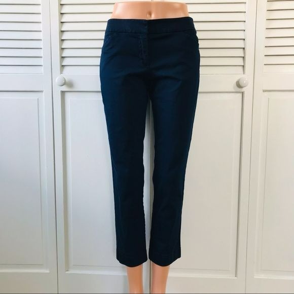 NEW YORK & COMPANY Navy Blue Stretch Cropped Pants