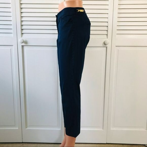 NEW YORK & COMPANY Navy Blue Stretch Cropped Pants