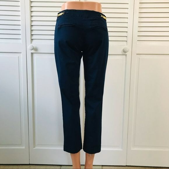 NEW YORK & COMPANY Navy Blue Stretch Cropped Pants
