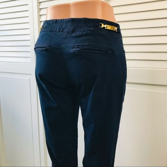 NEW YORK & COMPANY Navy Blue Stretch Cropped Pants