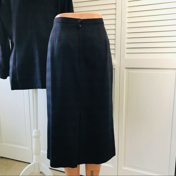 LE SUIT Plaid Fully Lined Polyester Blend 2 Piece Skirt Suit Size 14