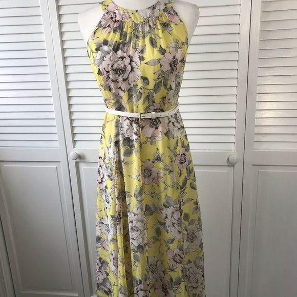 Tommy Hilfiger Floral Print Belted Midi Dress
