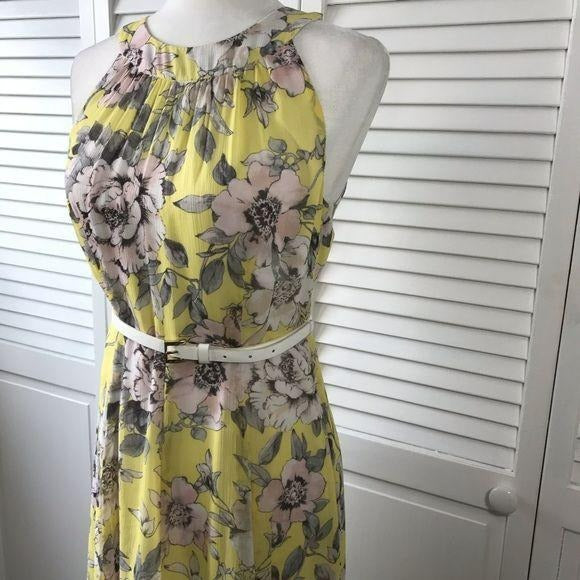 Tommy Hilfiger Floral Print Belted Midi Dress