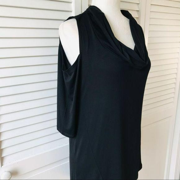 *NEW* SUNNY LEIGH Black Cold Shoulder Top Size S
