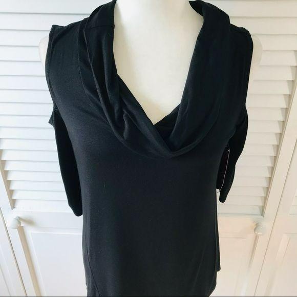 *NEW* SUNNY LEIGH Black Cold Shoulder Top Size S