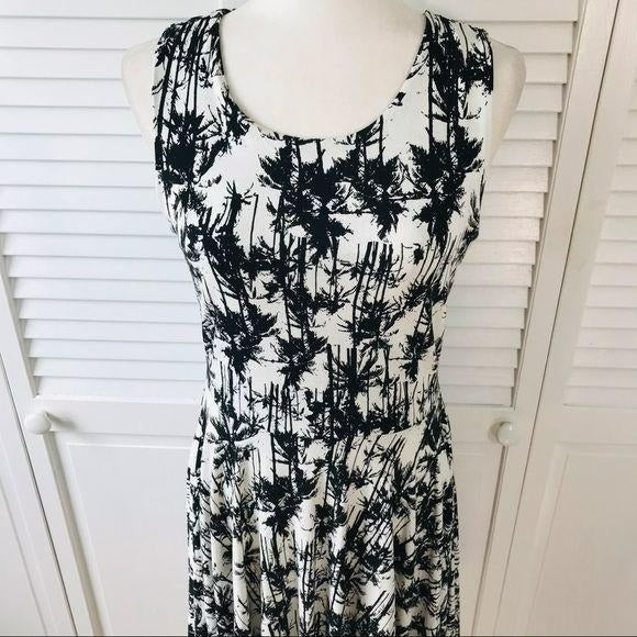 CYNTHIA ROWLEY White Tree Print Dress Size M