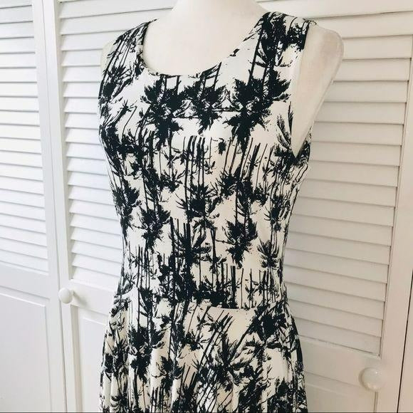CYNTHIA ROWLEY White Tree Print Dress Size M