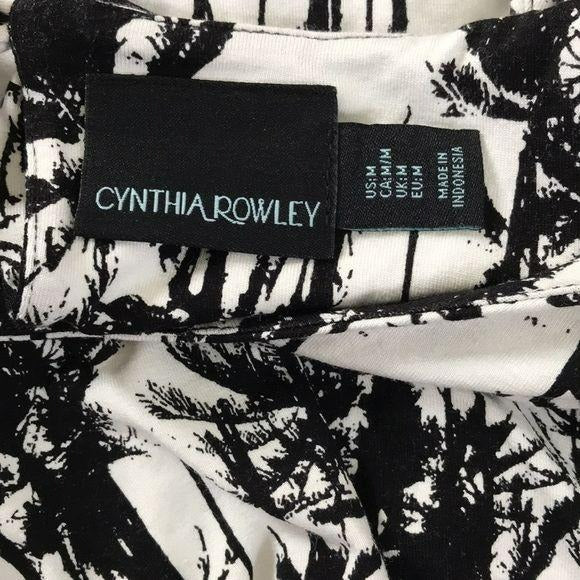 CYNTHIA ROWLEY White Tree Print Dress Size M
