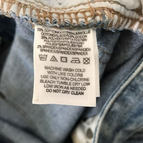 FREE PEOPLE Blue Cotton Blend Distressed Jeans Size 28