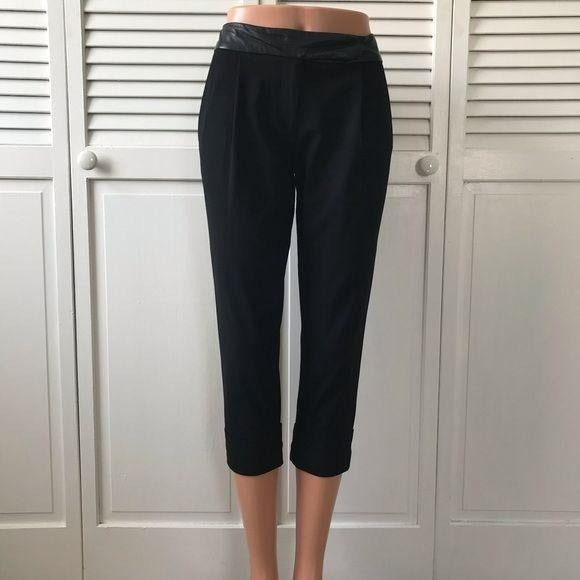 MILLY Wool Blend Black Crop Dress Pants Size 0
