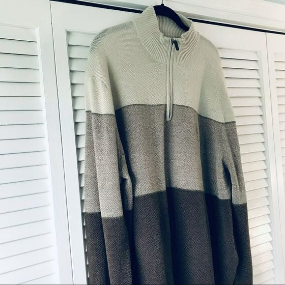 DOCKERS Acrylic Color Block Long Sleeve Sweater Size XXL