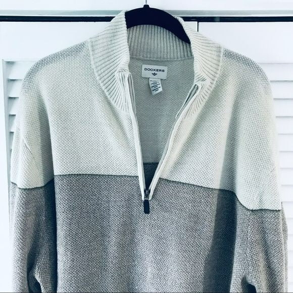 DOCKERS Acrylic Color Block Long Sleeve Sweater Size XXL