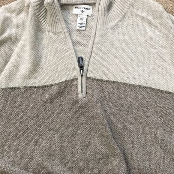 DOCKERS Acrylic Color Block Long Sleeve Sweater Size XXL