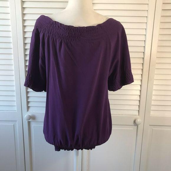 JOIE Silk Short Sleeve Purple Blouse Size XS