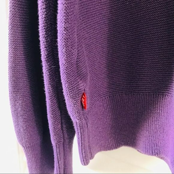 IZOD Purple Cotton Long Sleeve V-Neck Sweater Size XL