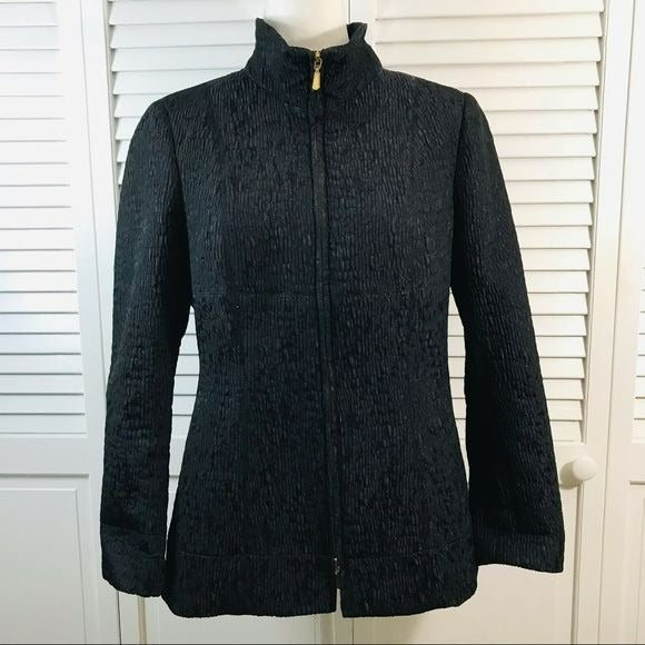 WWORTH Petite Black Purple Double Zipper Jacket Size M