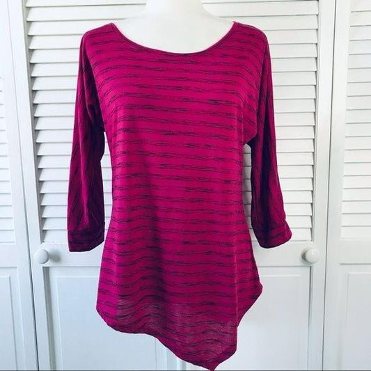 APT. 9 Pink Black Scoop Neck Shirt
