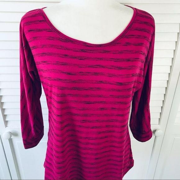 APT. 9 Pink Black Scoop Neck Shirt