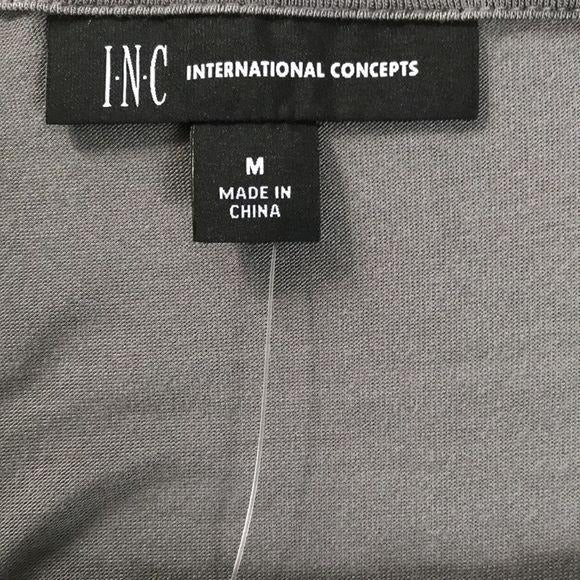 *NEW* INC Silver Gray Cold Shoulder Sequin Top Size M
