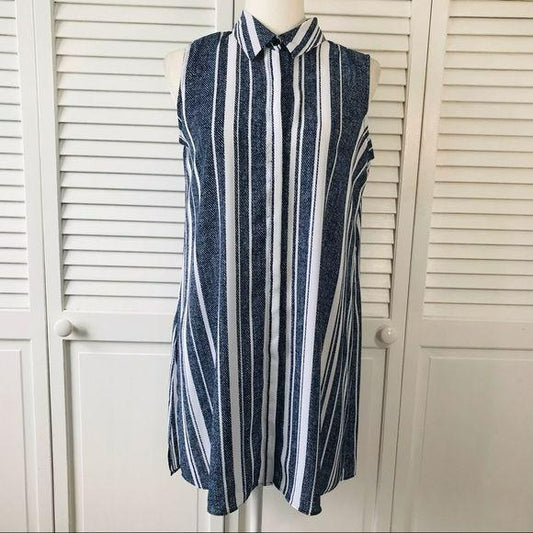 ALFANI Printed Striped Tunic Shirt Size 4