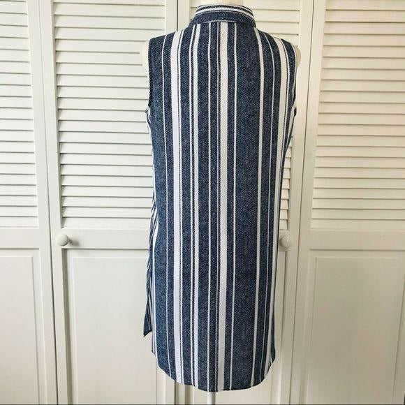 ALFANI Printed Striped Tunic Shirt Size 4