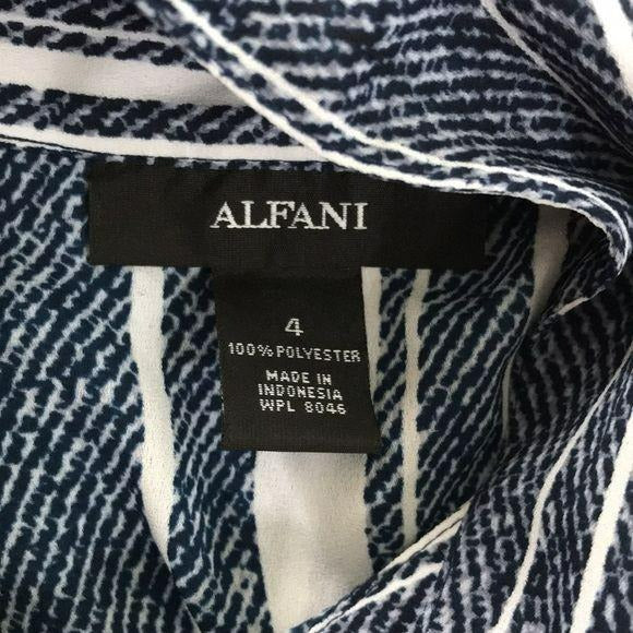 ALFANI Printed Striped Tunic Shirt Size 4