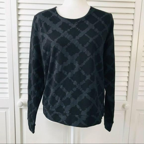 HUE Sleepwear Long Sleeve Black Panel Sweatshirt Size S
