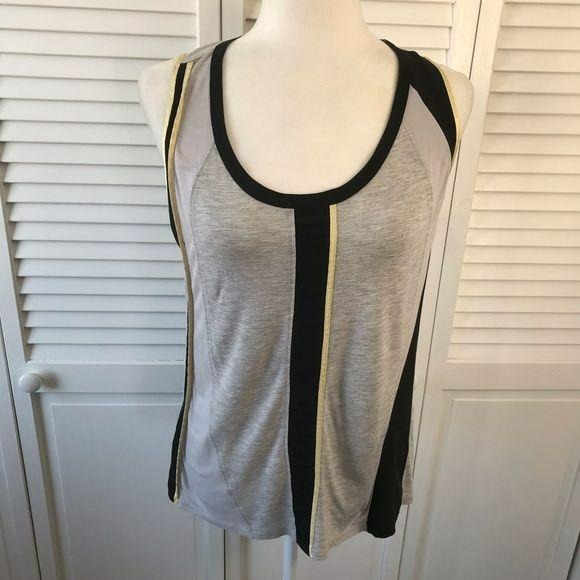 AIKO Sheer Split Back Tank Top Size M