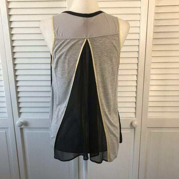 AIKO Sheer Split Back Tank Top Size M
