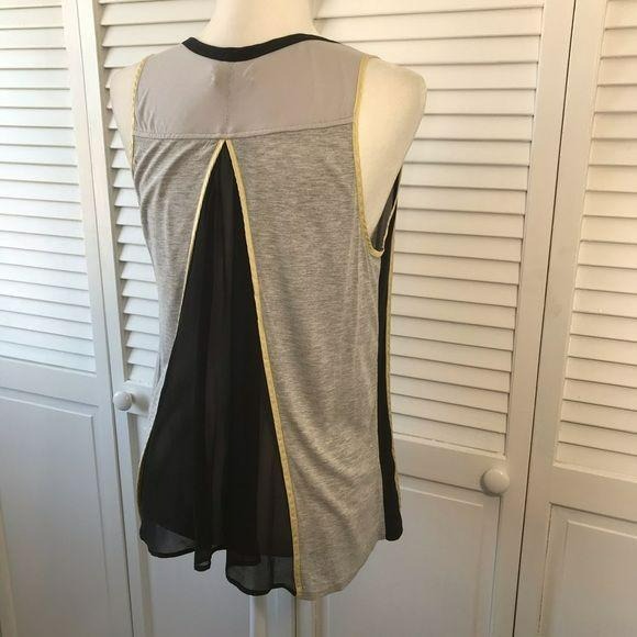 AIKO Sheer Split Back Tank Top Size M