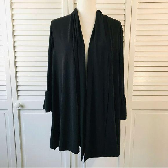 SLINKY BRAND Black Open Front Cardigan Size S