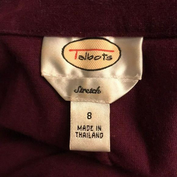 Talbots Red Wine Colored Blazer Size 8